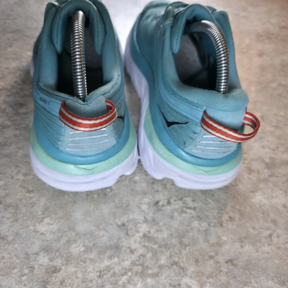 Hoka One One Bondi 7 Women's Size 9.5 Eggshell Blue Shoes Blue‎ *No Insoles*